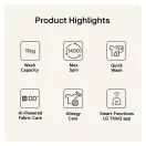 LG F4X5011TWB 11kg 1400 Spin Direct Drive Washing Machine - White additional 2