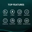 HISENSE 7Kg 1200 Spin Steam Washing Machine - White additional 2
