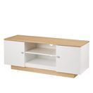 VENICE White TV Cabinet with Light Oak Top and Base VEN-1200-WHT additional 1