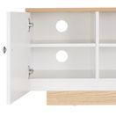 VENICE White TV Cabinet with Light Oak Top and Base VEN-1200-WHT additional 6