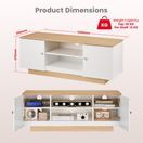 VENICE White TV Cabinet with Light Oak Top and Base VEN-1200-WHT additional 2