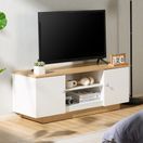 VENICE White TV Cabinet with Light Oak Top and Base VEN-1200-WHT additional 3