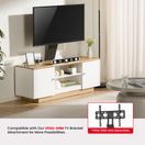 VENICE White TV Cabinet with Light Oak Top and Base VEN-1200-WHT additional 4