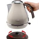 DELONGHI KBOV3001.BG 1.7L Icona Vintage Kettle - Beige/Mahogany additional 2