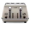 DELONGHI CTOV4003.BG 4 Slice Icona Vintage Toaster - Beige/Mahogany additional 1