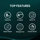 HISENSE WF1Q8041BW 8kg 1400 Spin Steam Washing Machine - White additional 2