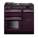 RANGEMASTER AURA90DFPPLM/BN1 Aura 90cm Dual Fuel Range Cooker Plum with Brushed Nickel Trim additional 1