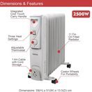 BENROSS 46760 2.5Kw 11 Fin Oil Filled Radiator White additional 4