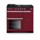 RANGEMASTER PR90DFPBOR/CM1 Professional 90 Dual Fuel Bordeaux with Chrome Trim additional 1