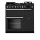 RANGEMASTER PRDL90DFPCBL/CM1 Professional Deluxe 90 Dual Fuel Charcoal Black with Chrome Trim additional 1