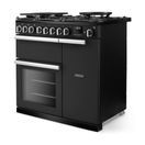 RANGEMASTER PRDL90DFPCBL/CM1 Professional Deluxe 90 Dual Fuel Charcoal Black with Chrome Trim additional 2