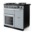 RANGEMASTER PRDL90DFPMSB/CM1 Professional Deluxe 90 Dual Fuel Misty Blue with Chrome Trim additional 2