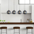 SEARCHLIGHT AMSTERDAM 4LT CEILING PENDANT BLACK METAL additional 1