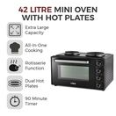 TOWER T14045 42L Mini Oven With Hot Plates Black additional 2