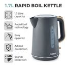 TOWER T10037G 1.7L Scandi Style Cordless Rapid Boil Kettle - Grey additional 2