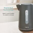 TOWER T10037G 1.7L Scandi Style Cordless Rapid Boil Kettle - Grey additional 8