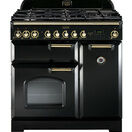 RANGEMASTER CDL90DFFBL/B Classic Deluxe 90 Dual Fuel Black with Brass Trim additional 1