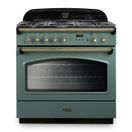 RANGEMASTER CLAS90FXDFFMG/B 90cm Classic FX Dual Fuel Mineral Green with Brass Trim additional 1