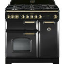 RANGEMASTER CDL90DFFCB/B Classic Deluxe 90 Dual Fuel Charcoal Black with Brass Trim additional 1