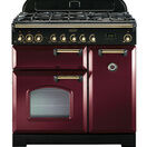RANGEMASTER CDL90DFFCY/B Classic Deluxe 90 Dual Fuel Cranberry with Brass Trim additional 1