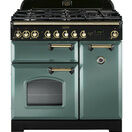 RANGEMASTER CDL90DFFMG/B Classic Deluxe 90 Dual Fuel Mineral Green with Brass Trim additional 1