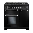 RANGEMASTER KCH90DFFBL/C Kitchener 90 Dual Fuel Black with Chrome Trim additional 1