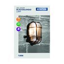 Status 60SIBHBX2 Turin IP44 60W E27 (ES) Bulkhead Fitting Black additional 1