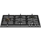 BERTAZZONI P905LHERNE Heritage Series 90cm Gas Hob with Left Wok Burner Matt Black additional 1