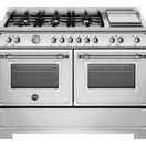 Bertazzoni Heritage 120cm Range Cooker Twin Oven with Griddle Dual Fuel Stainless Steel HER126G2EXT2 additional 1