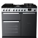 RANGEMASTER EDDL100DFGBLK/CM1 Edge Deluxe 100cm Dual Fuel Range Cooker - Black Glass/Chrome additional 1