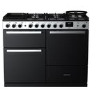 RANGEMASTER EDDLO110DFGBLK/CM1 Edge Deluxe 110cm Dual Fuel Range Cooker - Black Glass with Chrome Trim additional 1