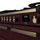 RANGEMASTER ESDL100DFPBOR/AB1 Estel Deluxe 100cm Dual Fuel Range Cooker - Bordeaux with Antique Brass Trim additional 3
