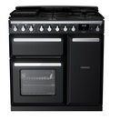 RANGEMASTER ESDL90DFPGBL/CM1 Estel Deluxe 90cm Dual Fuel Range Cooker - Gloss Black with Chrome Trim additional 1