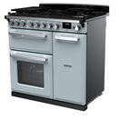 RANGEMASTER ESDL90DFPMSB/CM1 Estel Deluxe 90cm Dual Fuel Range Cooker - Misty Blue with Chrome Trim additional 3