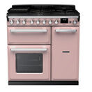 RANGEMASTER ESDL90DFPPPK/CM1 Estel Deluxe 90cm Dual Fuel Range Cooker - Pale Pink with Chrome Trim additional 1