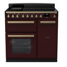 RANGEMASTER ESDL90EIPBOR/AB1 Estel Deluxe 90cm Induction Range Cooker - Bordeaux with Antique Brass Trim additional 1