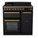 RANGEMASTER ESDL90EIPGBL/AB1 Estel Deluxe 90cm Induction Range Cooker - Gloss Black with Antique Brass Trim additional 1