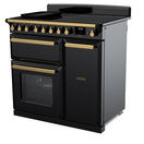 RANGEMASTER ESDL90EIPGBL/AB1 Estel Deluxe 90cm Induction Range Cooker - Gloss Black with Antique Brass Trim additional 2