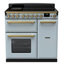 RANGEMASTER ESDL90EIPMSB/AB1 Estel Deluxe 90cm Induction Range Cooker - Misty Blue with Antique Brass Trim additional 1