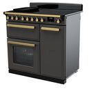 RANGEMASTER ESDL90EIPSLT/AB1 Estel Deluxe 90cm Induction Range Cooker - Slate with Antique Brass Trim additional 2