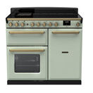 RANGEMASTER ESDL100EIPMNT/AB1 Estel Deluxe 100cm Induction Range Cooker - Mint with Antique Brass Trim additional 1