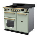 RANGEMASTER ESDL100EIPMNT/AB1 Estel Deluxe 100cm Induction Range Cooker - Mint with Antique Brass Trim additional 3