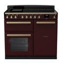 RANGEMASTER ESDL100EIPBOR/AB1 Estel Deluxe 100cm Induction - Bordeaux with Antique Brass Trim additional 1