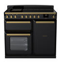 RANGEMASTER ESDL100EIPGBL/AB1 Estel Deluxe 100cm Induction Range Cooker - Gloss Black with Antique Brass Trim additional 1