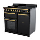 RANGEMASTER ESDL100EIPGBL/AB1 Estel Deluxe 100cm Induction Range Cooker - Gloss Black with Antique Brass Trim additional 3