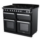 RANGEMASTER ESDLB110DFPGBL/CM1 Estel Deluxe 110cm Dual Fuel Range Cookers - Gloss Black with Chrome Trim additional 2