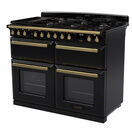 RANGEMASTER ESDLB110DFPGBL/AB1 Estel Deluxe 110cm Dual Fuel Range Cooker - Gloss Black/Brass additional 3