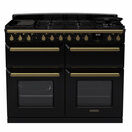RANGEMASTER ESDLB110DFPGBL/AB1 Estel Deluxe 110cm Dual Fuel Range Cooker - Gloss Black/Brass additional 1