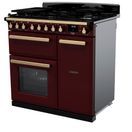 RANGEMASTER ESDL90DFPBOR/AB1 Estel Deluxe 90cm Dual Fuel Range Cooker - Bordeaux with Antique Brass Trim additional 3