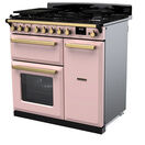 RANGEMASTER ESDL90DFPPPK/AB1 Estel Deluxe 90cm Dual Fuel Range Cooker - Pale Pink with Antique Brass Trim additional 3